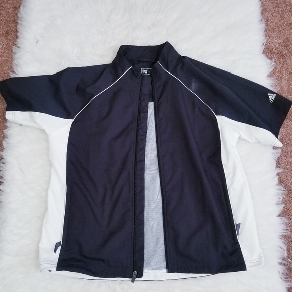 Adidas short sleeves zippered black white jacket - Picture 4 of 8